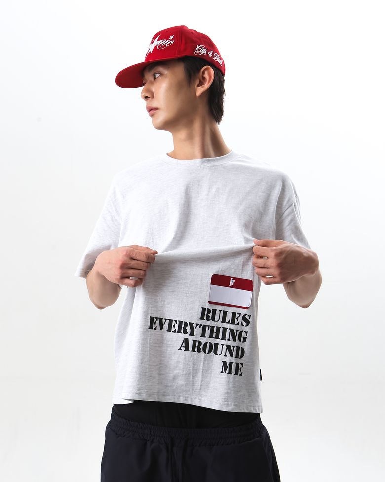 NAMETAG SHORTSLEEVE ASH HEATHER