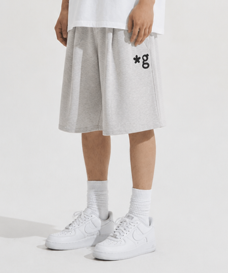 HAND WORK SWEATSHORTS (LIGHT GREY)