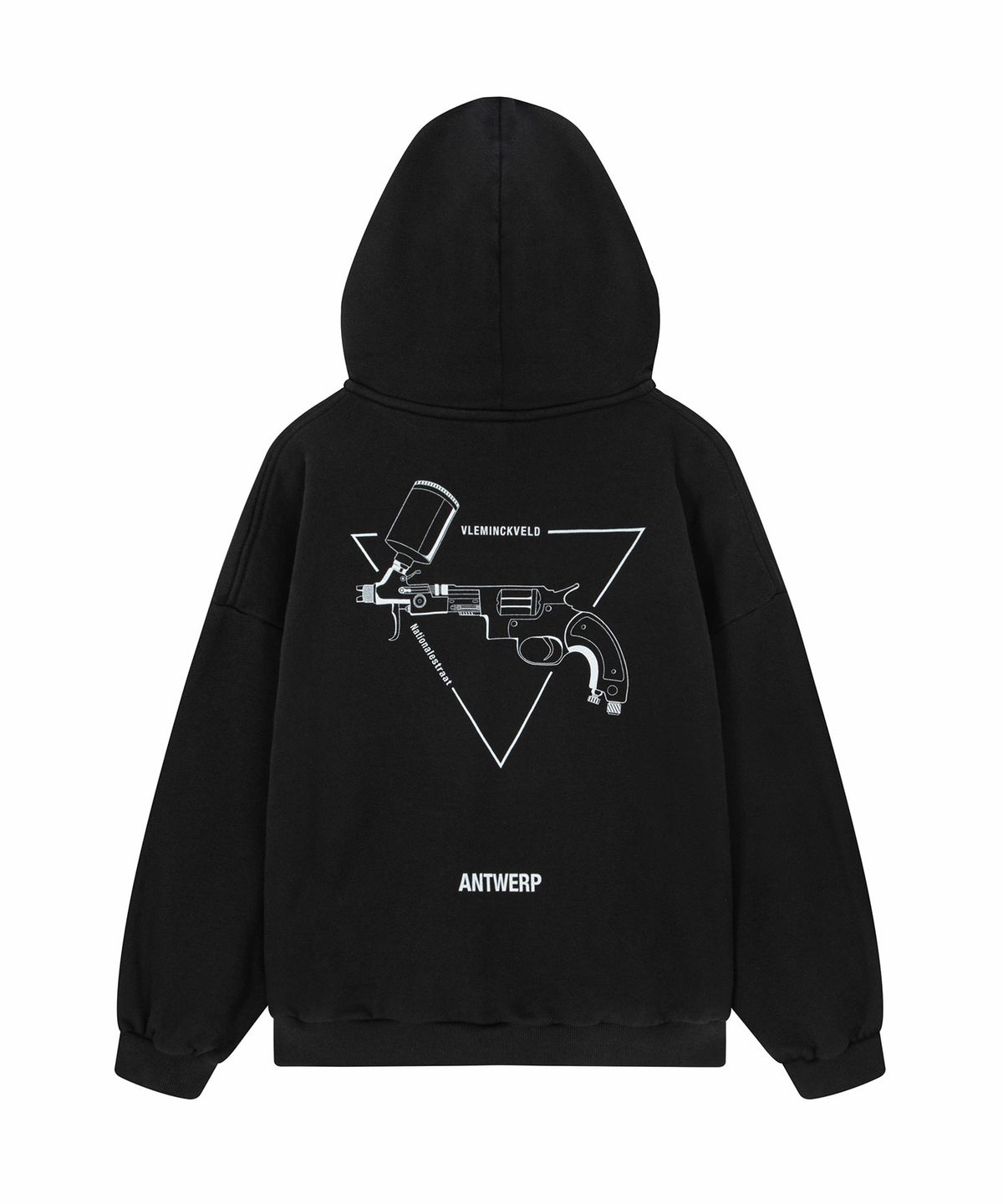 블레민크벨드(VLEMINCKVELD) ANTWERP Spray gun logo Box Hoodie_Black, White
