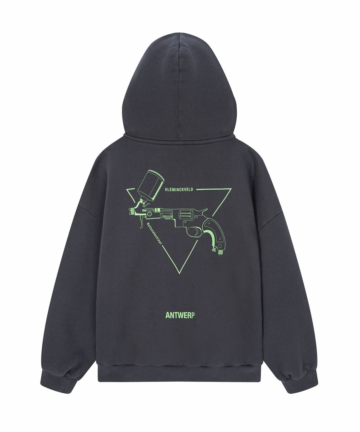 블레민크벨드(VLEMINCKVELD) ANTWERP Spray gun logo Box Hoodie_Gray, Green