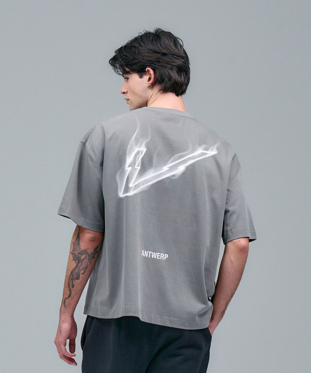 블레민크벨드(VLEMINCKVELD) V-neon Pigment Oversized T-shirts_Gray, Gray