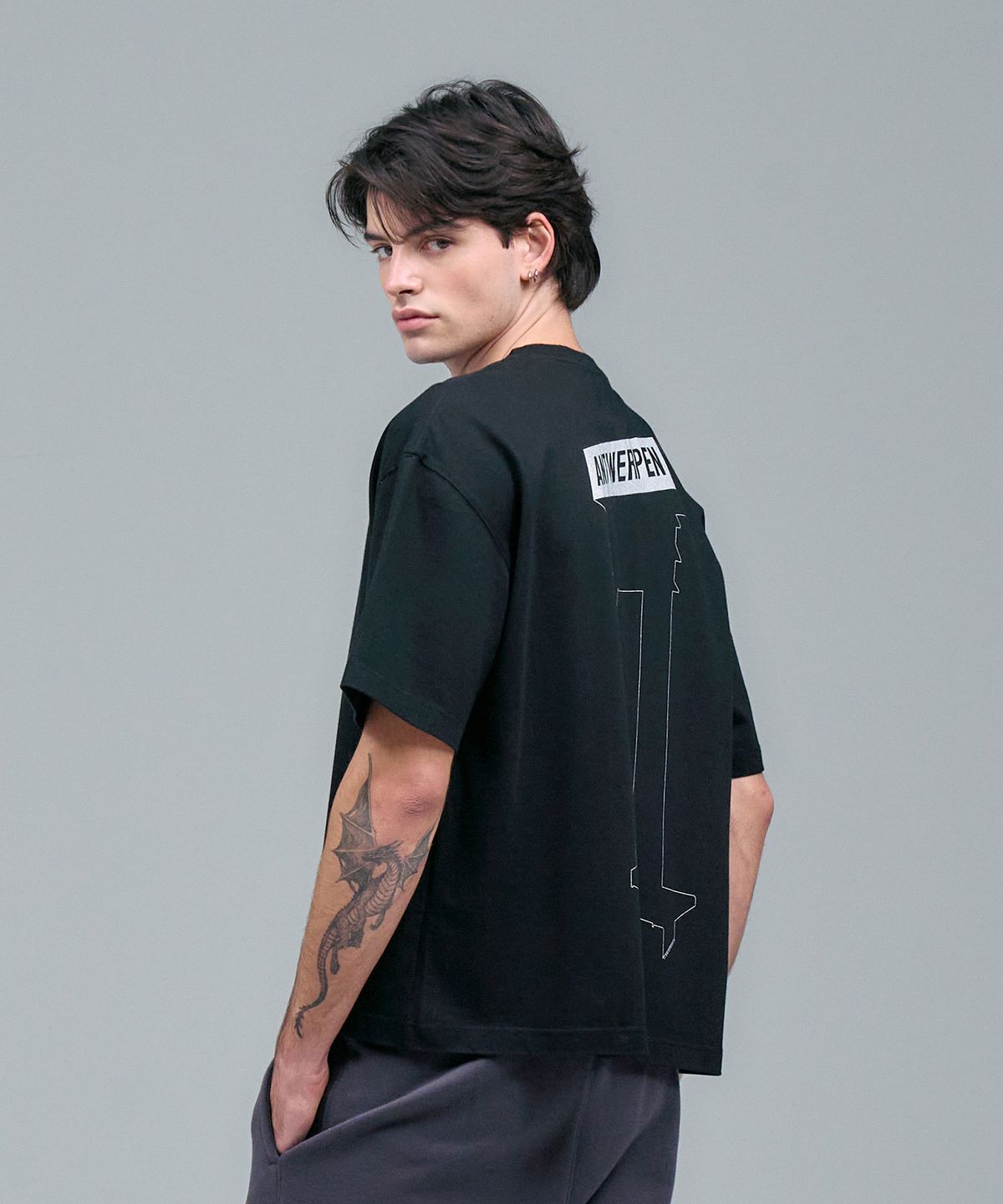 블레민크벨드(VLEMINCKVELD) ANTWERPEN Washed Oversize T-shirts_Black, White