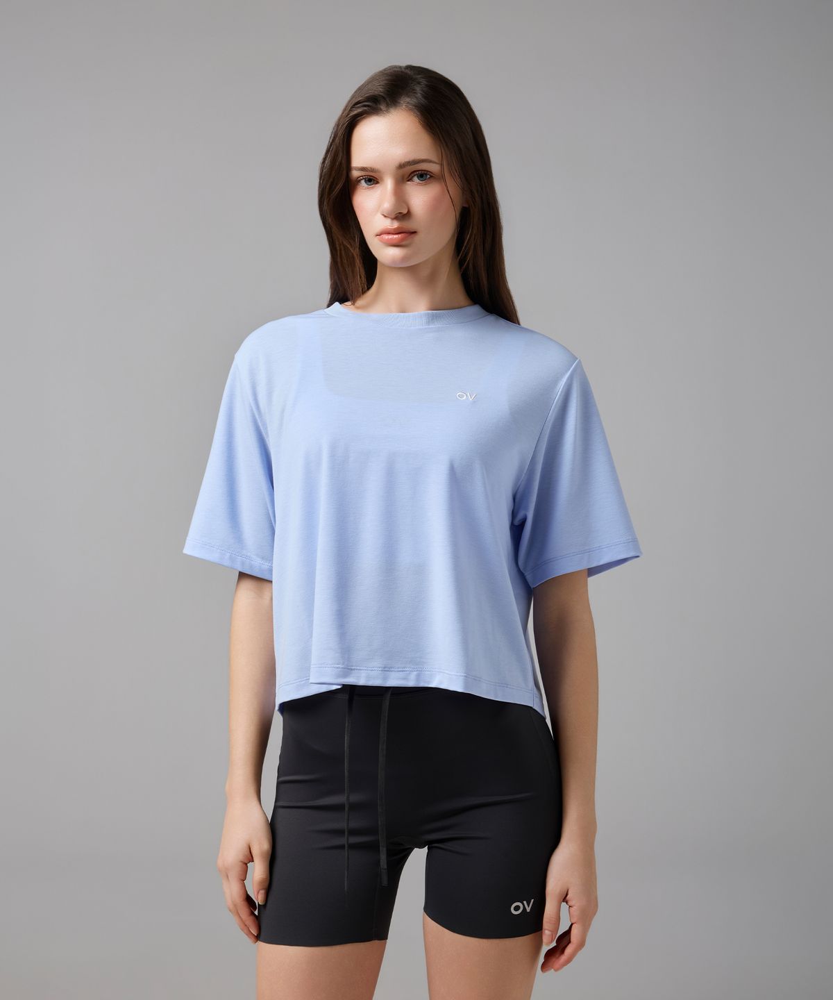 아웃도어 보이스(OUTDOOR VOICES) (W)Drysil COOL CROP TEE (SKY BLUE)