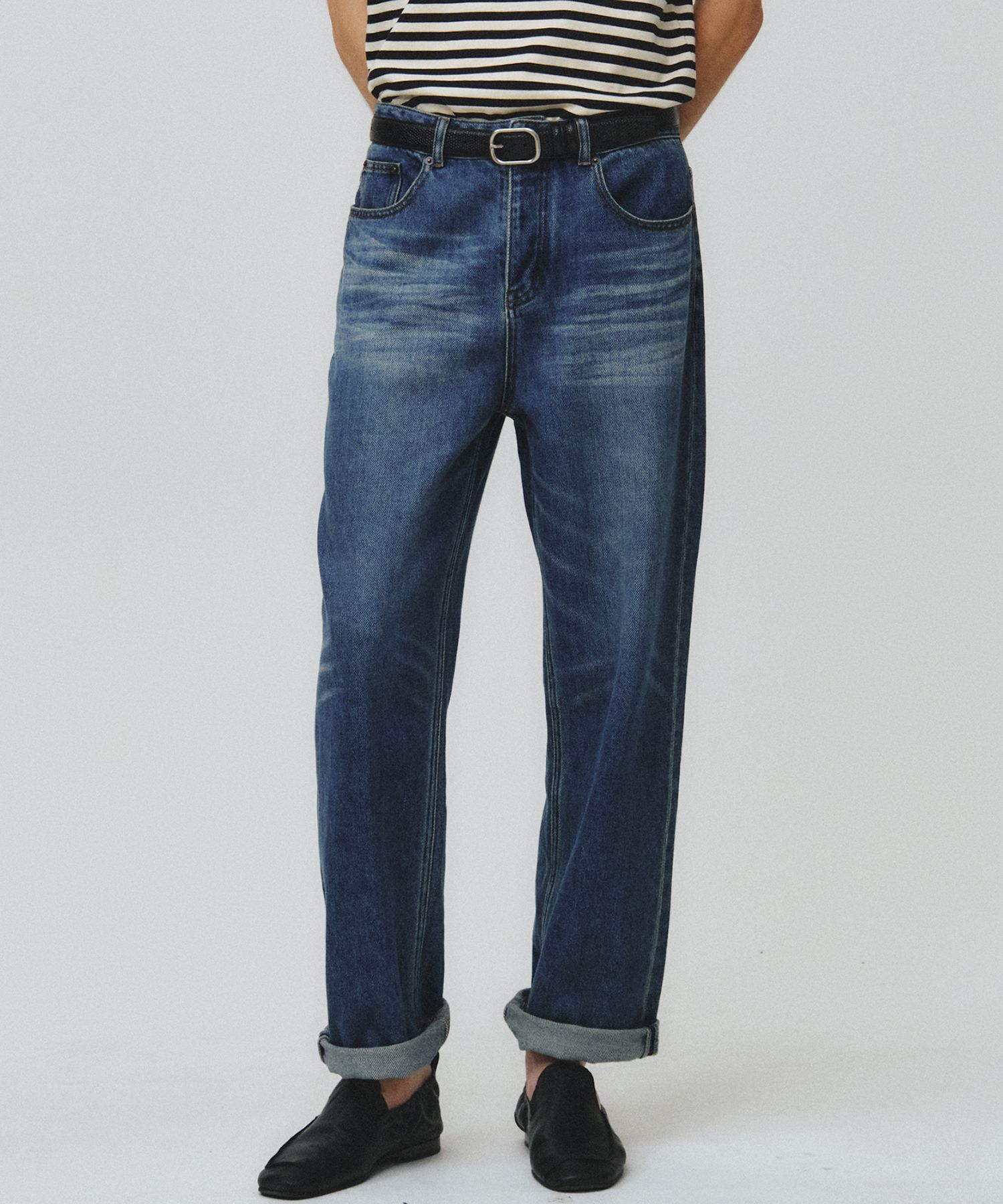 MUSINSA | NOIRER Vintage Archive Loose Fit Denim Pants (Blue)