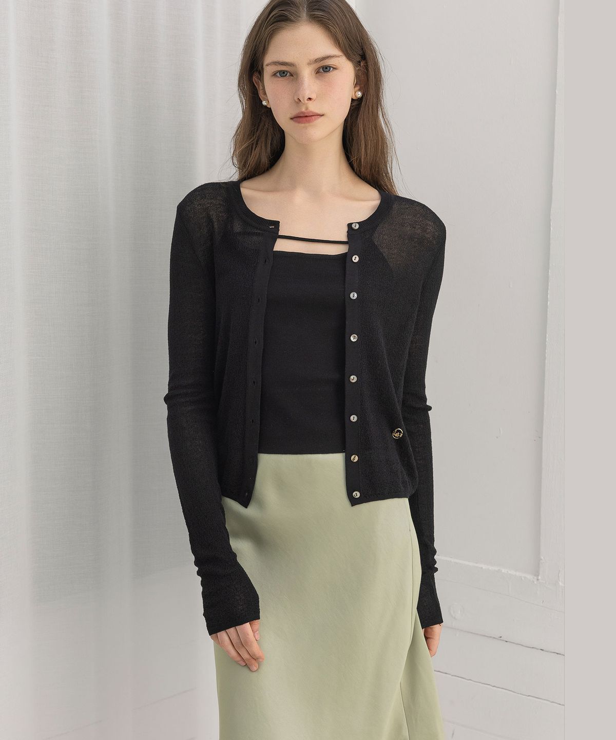 로트르드민(LAUTREDE MIN) Tencel String Knit Top