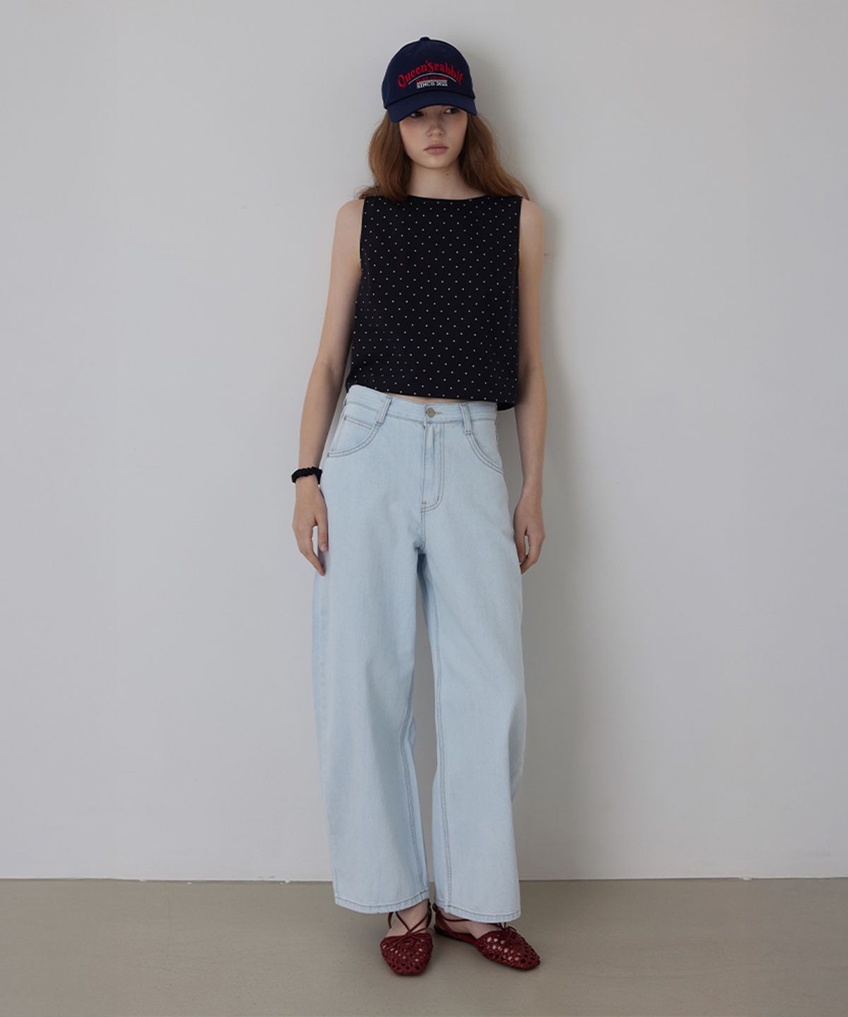 퀸스래빗(Q'SRB) Summer Cropped Curved Silhouette Denim Pants_Light Blue_3colors