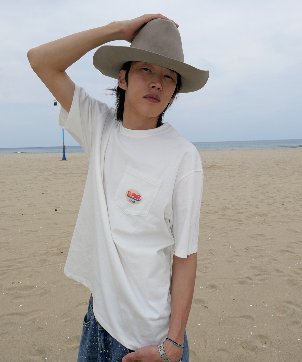 무라(MURRA) [무라 x 여름이네]썸머 샤인 포켓 티셔츠
