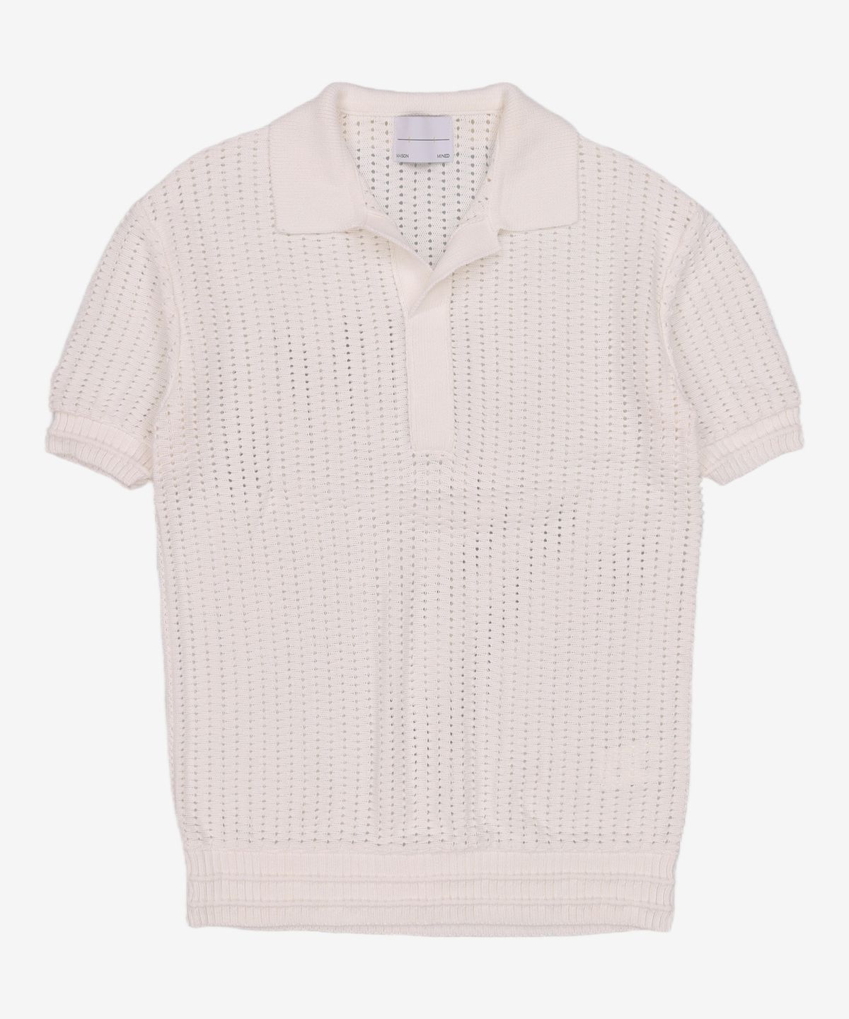 메종미네드(MAISON MINED) BUTTER CREAM KNIT HALF SHIRTS S