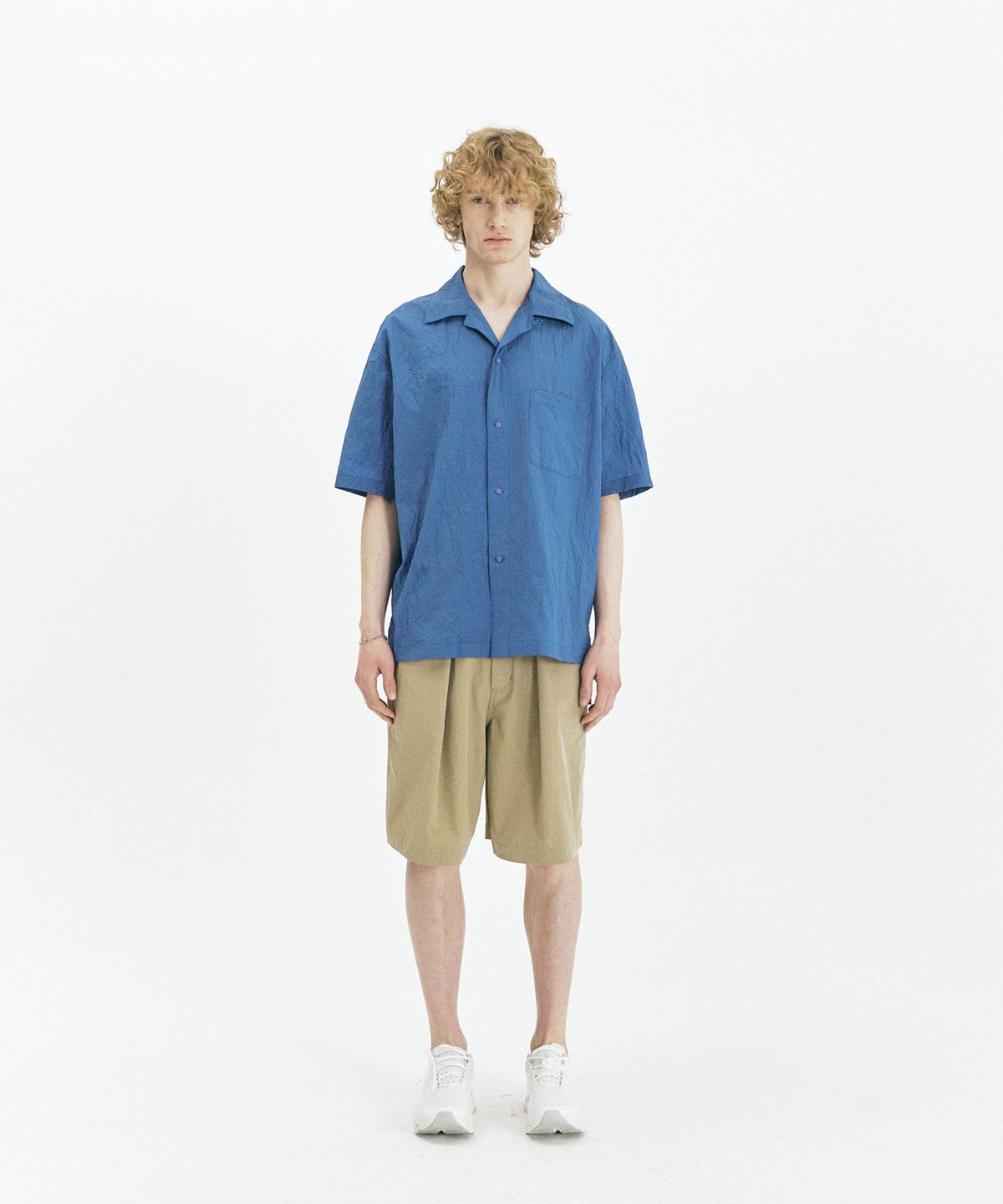 밀라코드(MILACODE) Wild Crease Open Shirts - BLUE