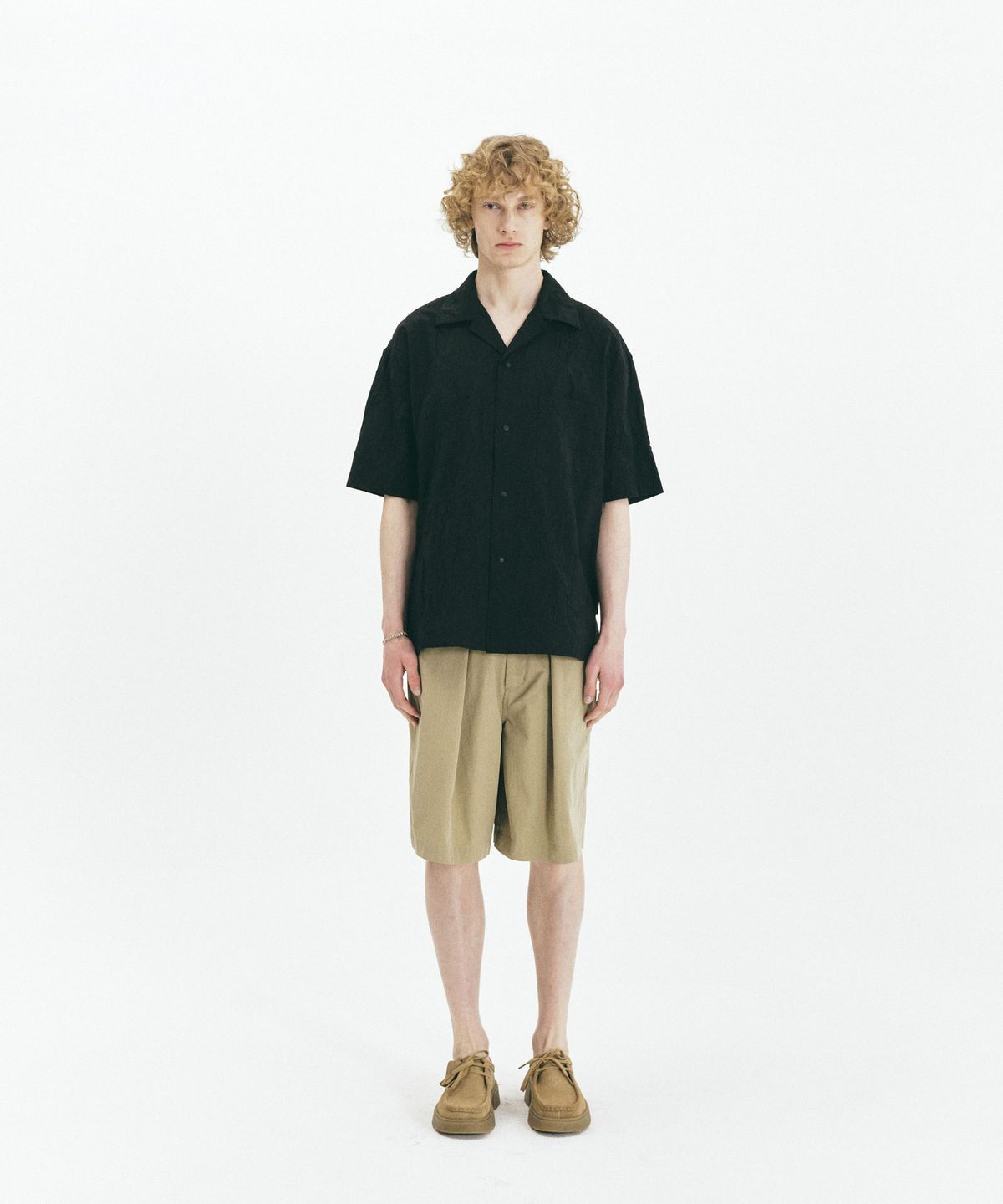 밀라코드(MILACODE) Wild Crease Open Shirts - BLACK