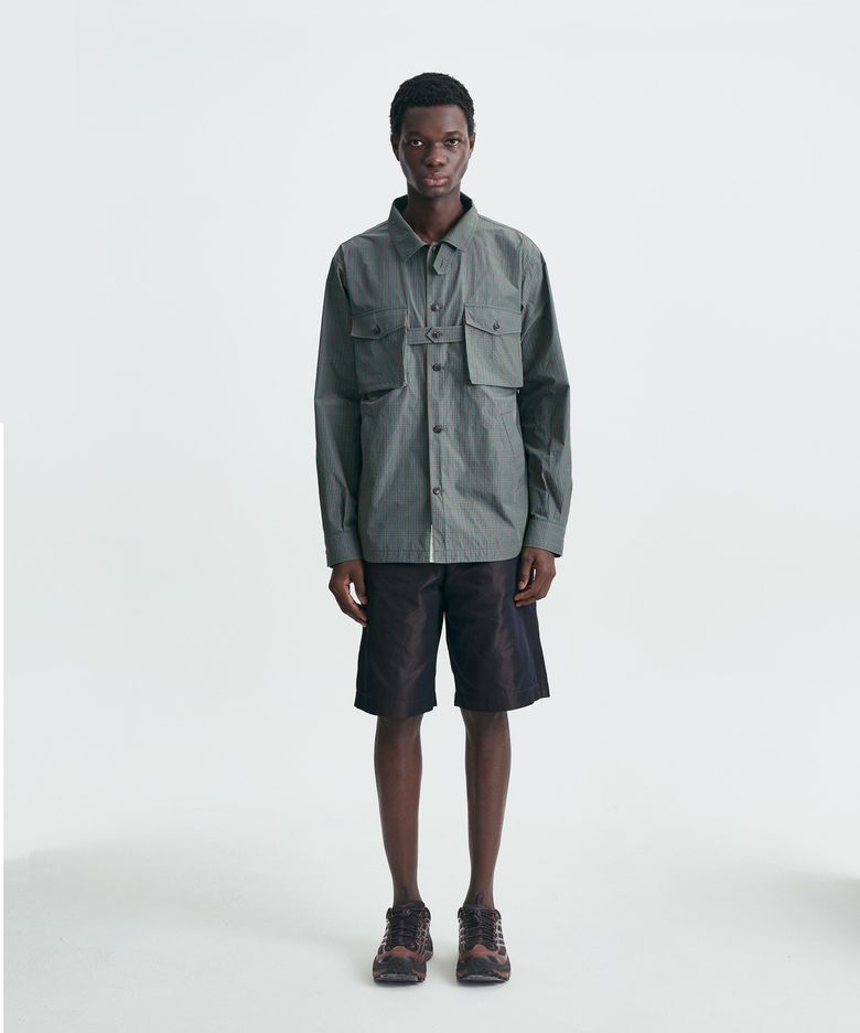 Small Check Shirt Jacket - GREEN