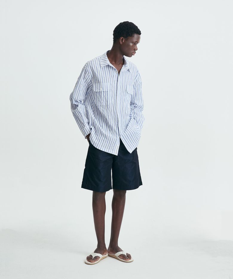 Wild Crease Bermuda Pants - DARK NAVY