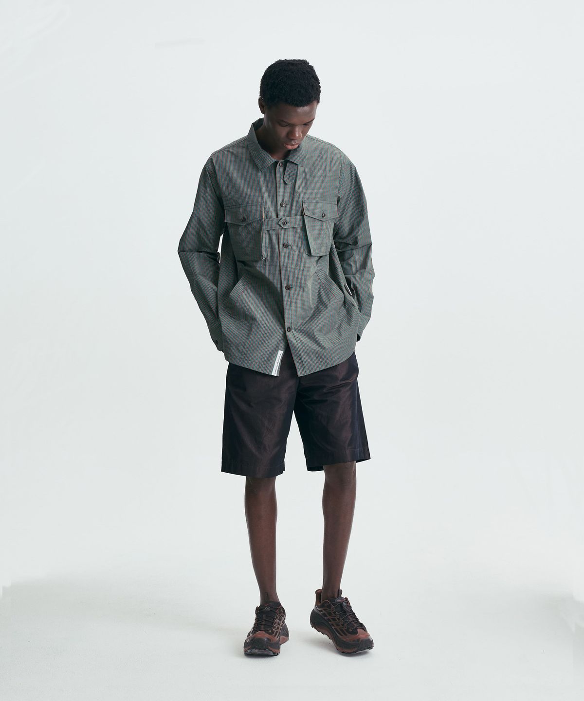 밀라코드(MILACODE) Wild Crease Bermuda Pants - BROWN