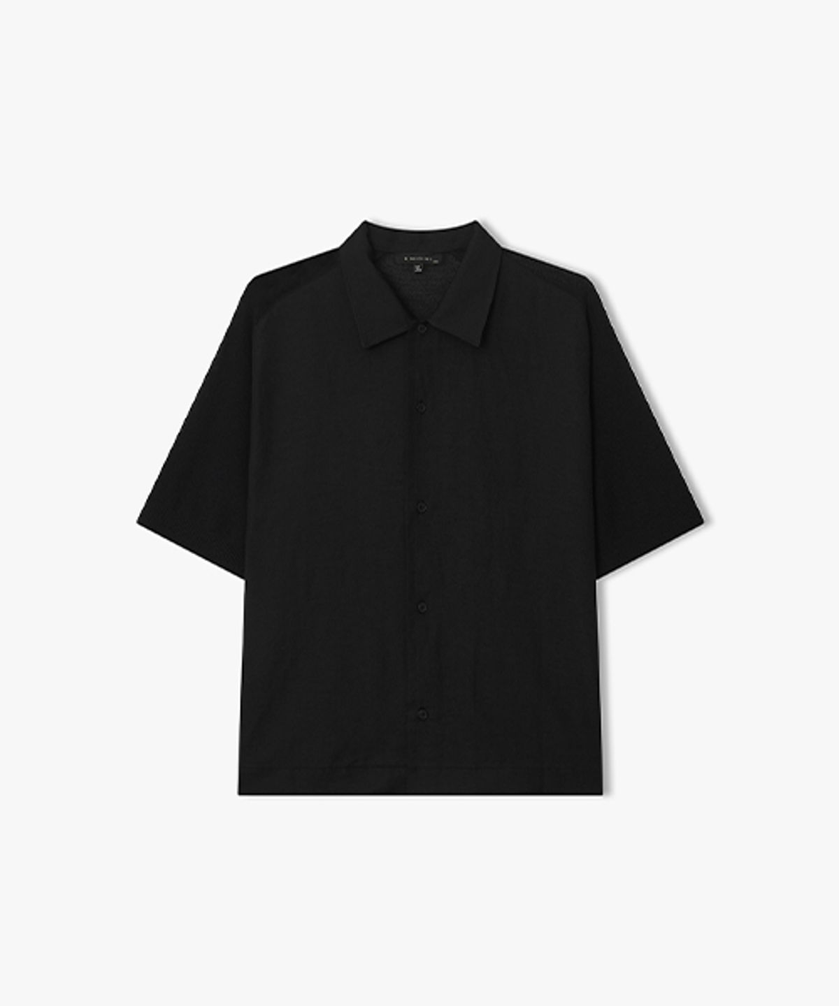 리버클래시(LIBERCLASSY) [26SS] LMM51704 블랙 린넨 우븐 믹스 니트
