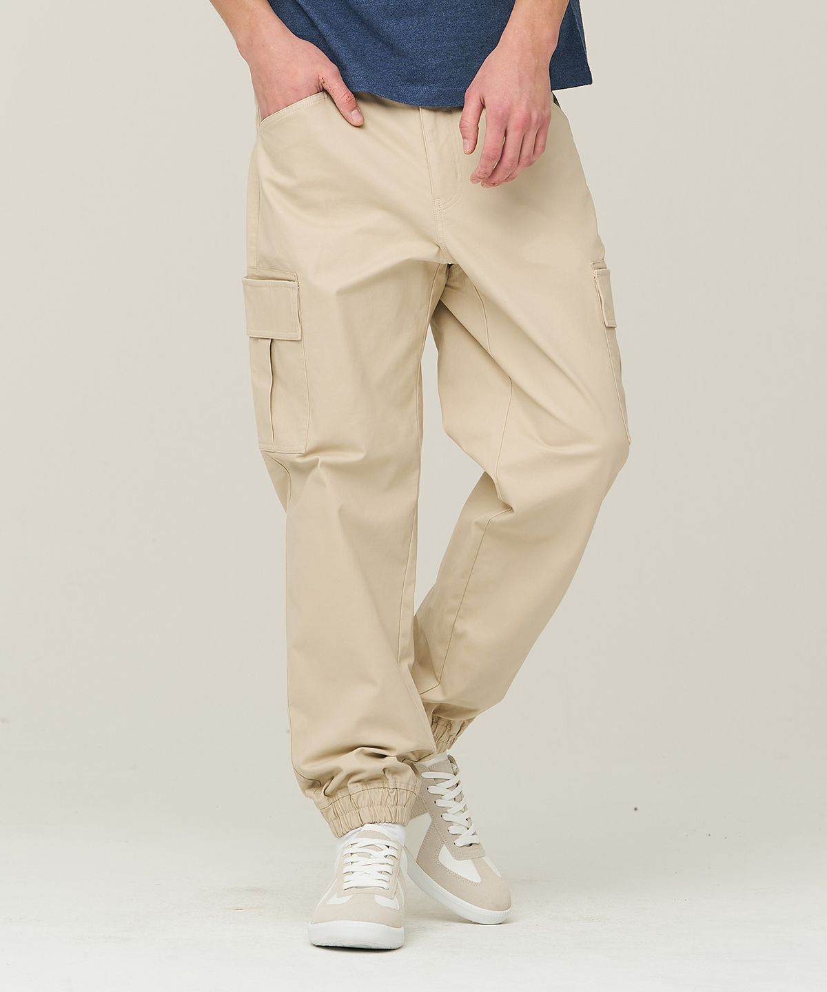 슈퍼드라이(SUPERDRY) 레이블 카고 조거 팬츠 라이트베이지 SDMLWAP61LBE