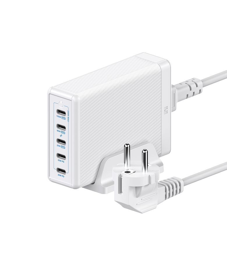 USB PD 230W PPS GaN 접지 멀티 초고속 충전기 GE610 화이트