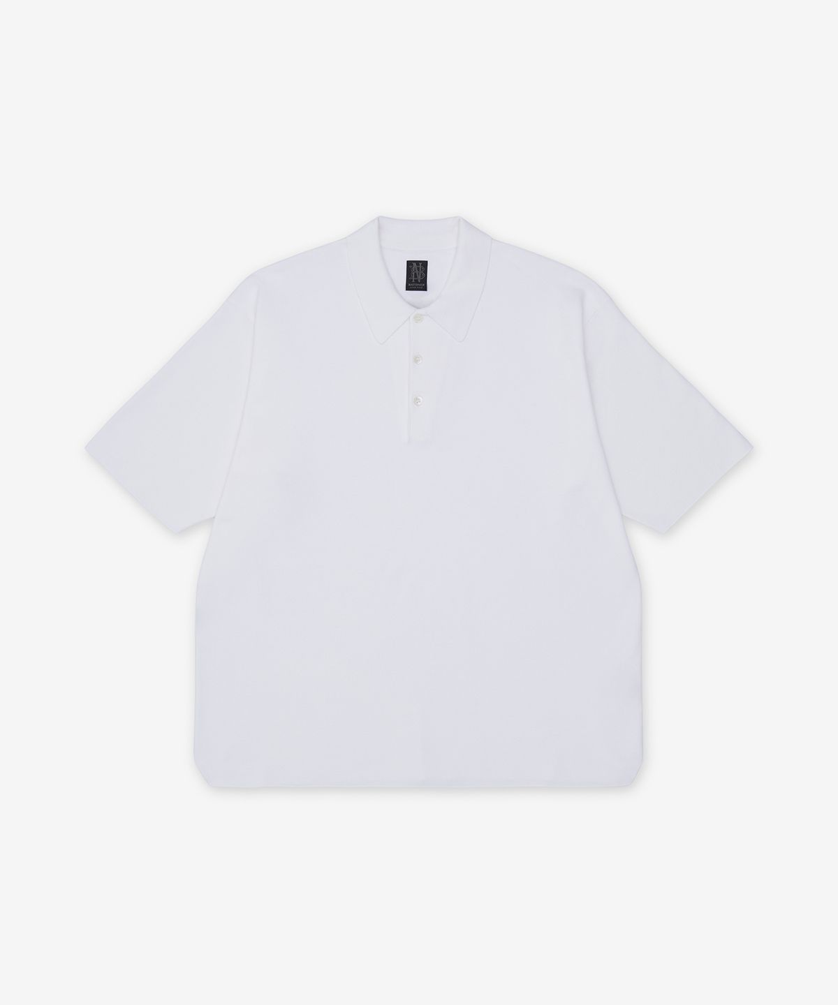 바토너(BATONER) 32G 스무스 니트 반소매 폴로 셔츠 - 화이트 / BNSE004WHITE