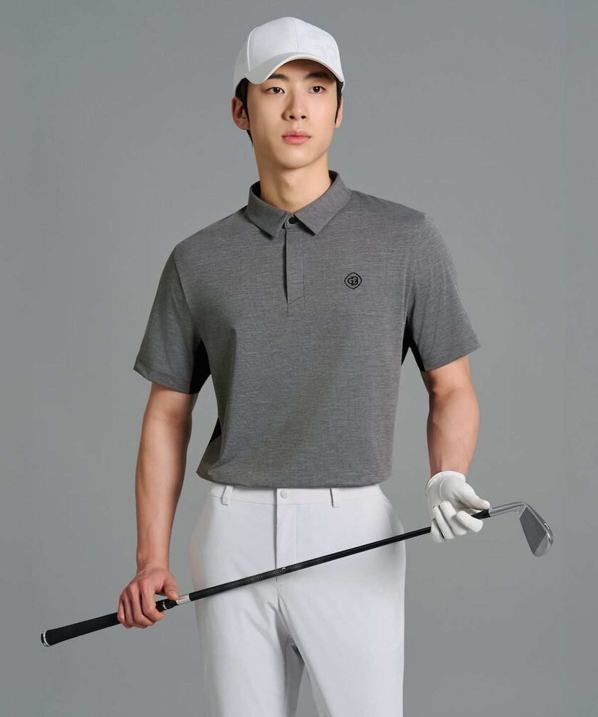 빈폴골프(BEANPOLE GOLF) [B_under] 남성 멜란지 믹스 반소매 티셔츠 - 그레이