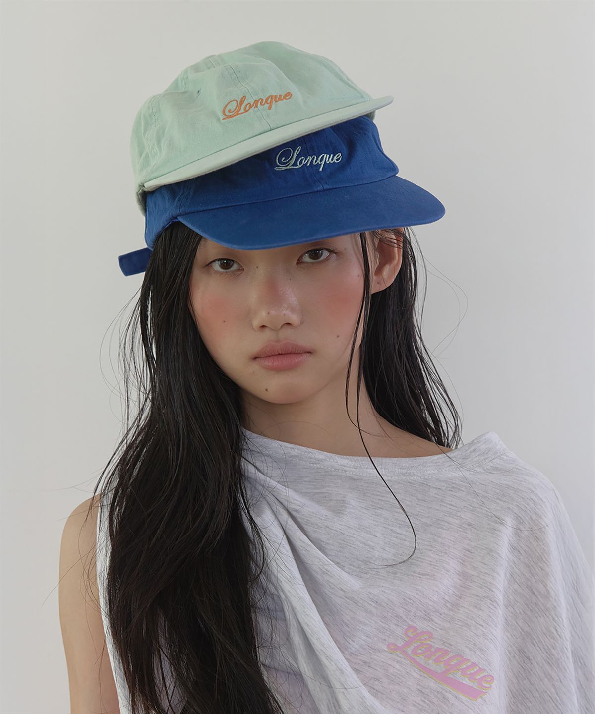 론크(LONQUE) LONQUE LOGO LETTERING CAP (BLUE)