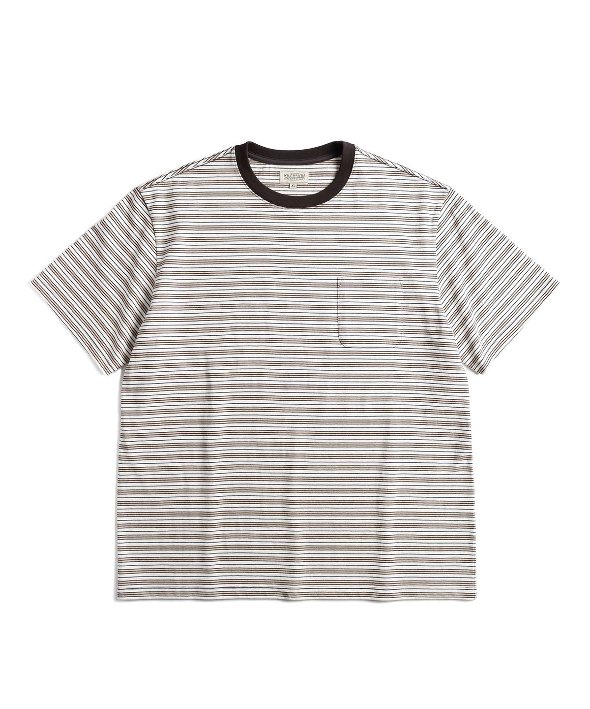 와일드 브릭스(WILD BRICKS) W25 STRIPED POCKET TEE (brown)