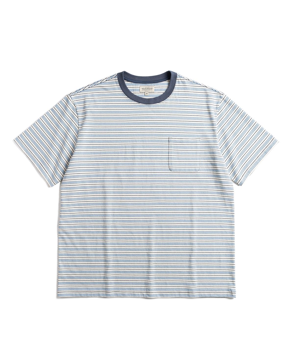 와일드 브릭스(WILD BRICKS) W25 STRIPED POCKET TEE (blue)
