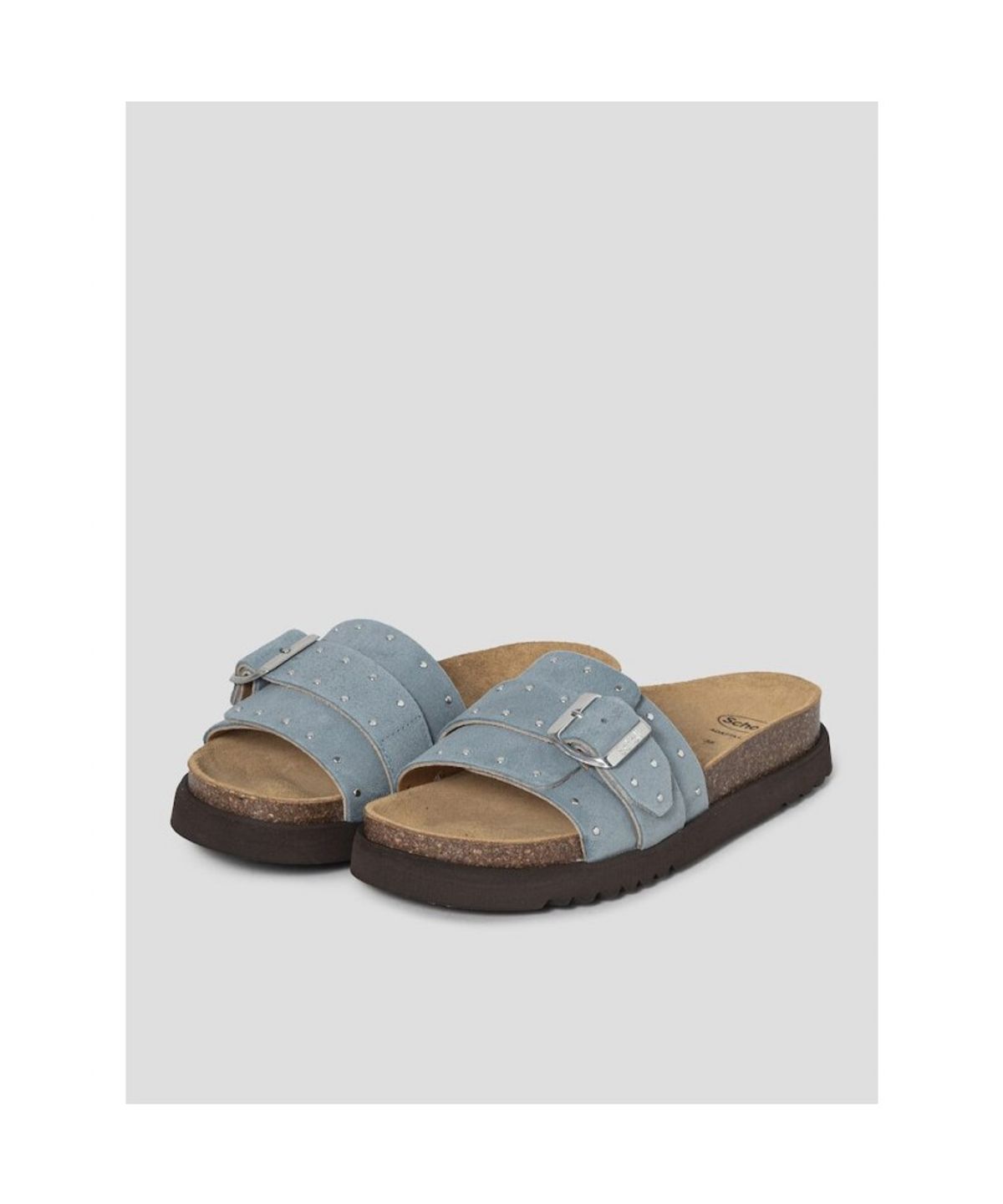 숄(SCHOLL) (WOMEN) 원스트랩 코르크 샌들  스카이 블루 (HH64K2C42Q)