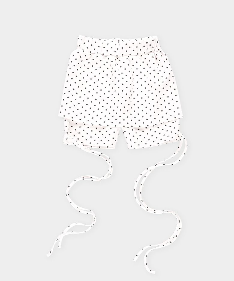 발레리나 핏 도트 스커트 팬츠 화이트