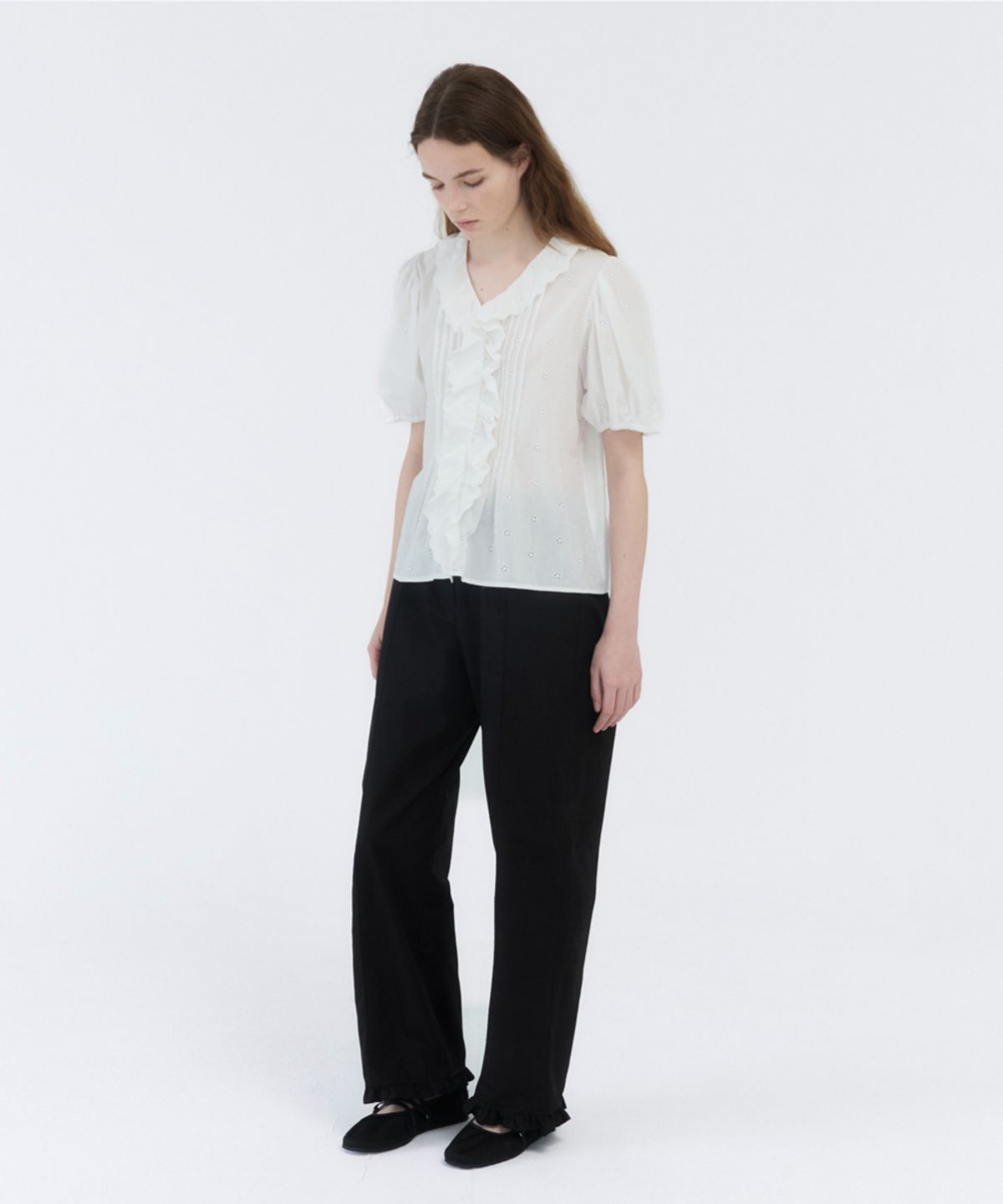 지비에이치 어패럴(GBH APPAREL) FRILL PANTS / BLACK