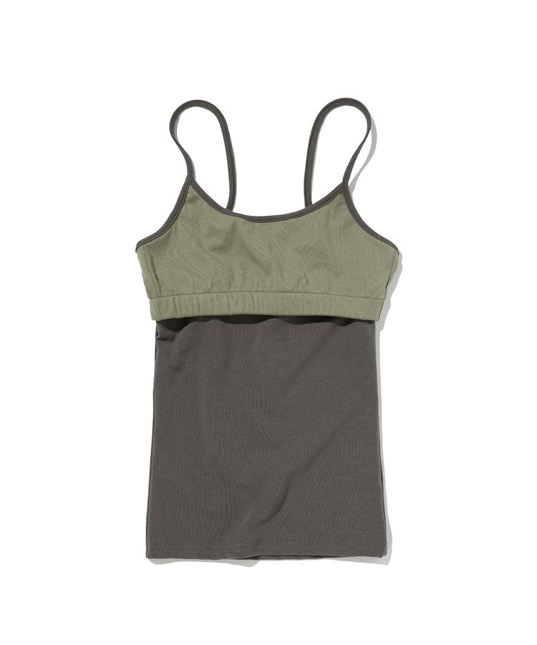 COLOR BLOCK SLEEVELESS [CHARCOAL GRAY]