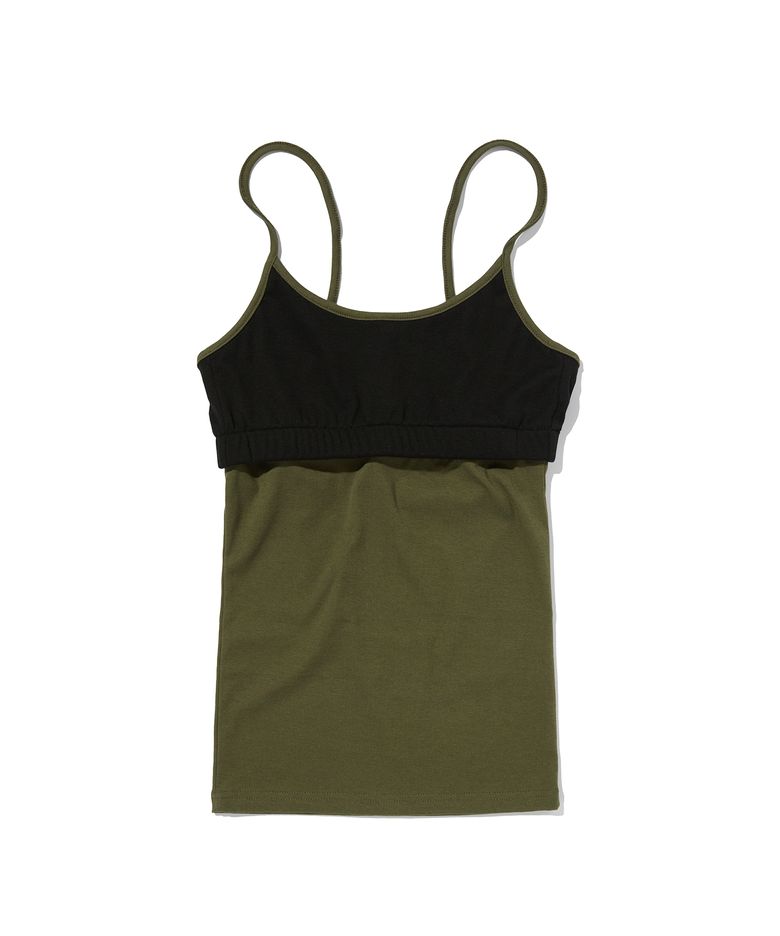 COLOR BLOCK SLEEVELESS [BLACK]