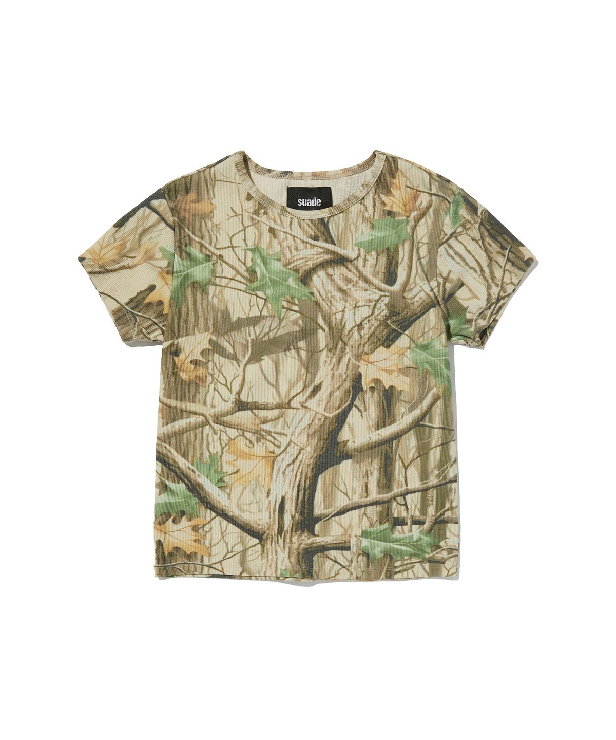 스웨이드(SUADE) RIBBED CROP TEE [TREE CAMO]