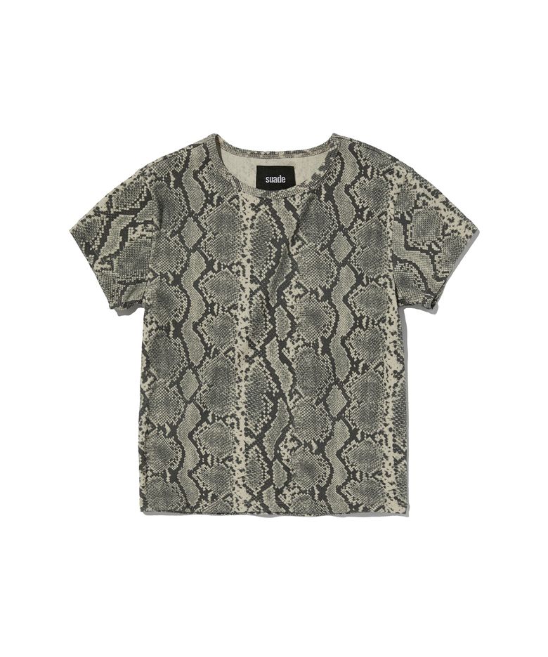 RIBBED CROP TEE [GRAY]