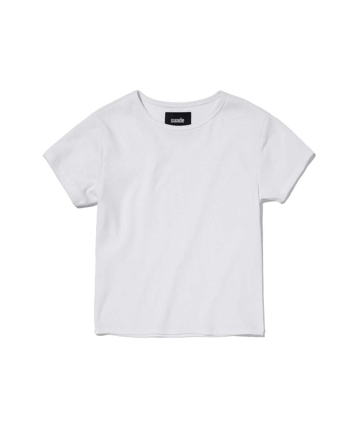 스웨이드(SUADE) RIBBED CROP TEE [WHITE]