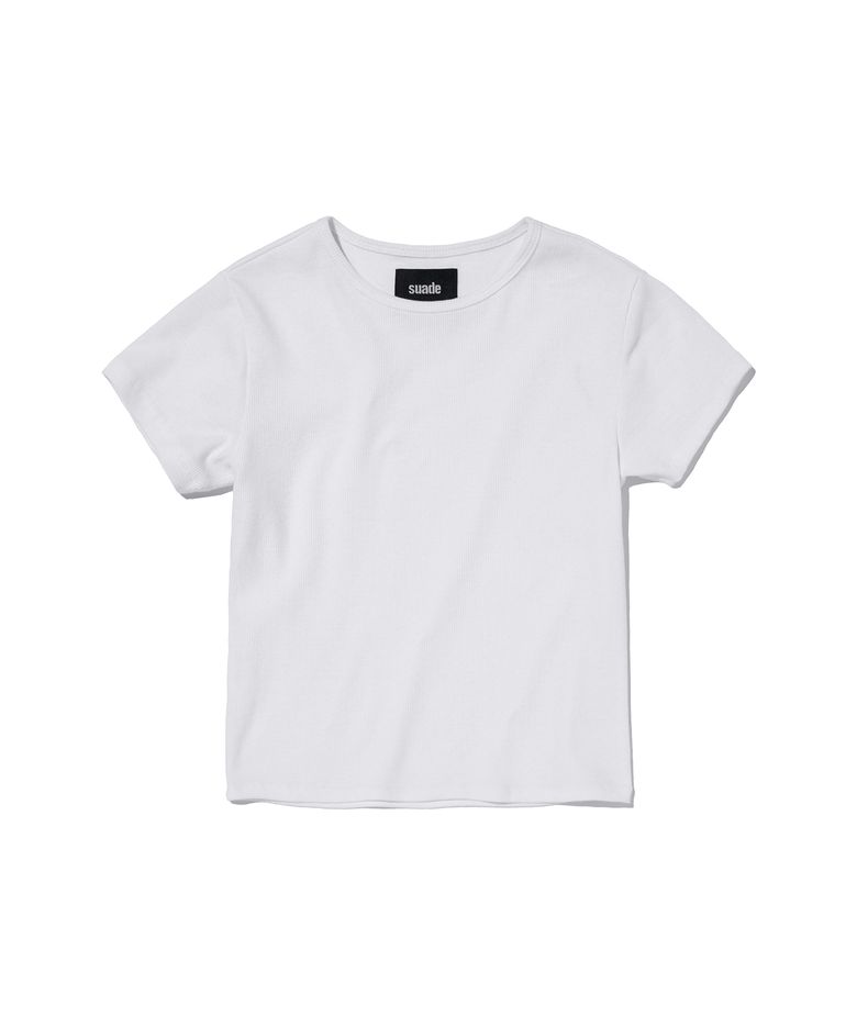 RIBBED CROP TEE [WHITE]