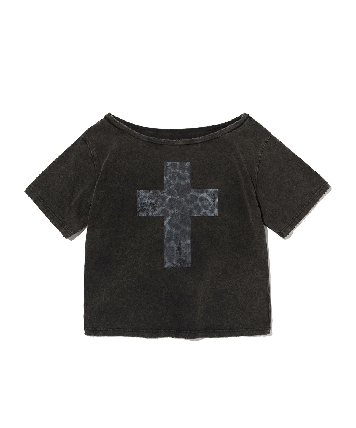 스웨이드(SUADE) CROSS ONE SHOULDER TEE [WASHING BLACK]