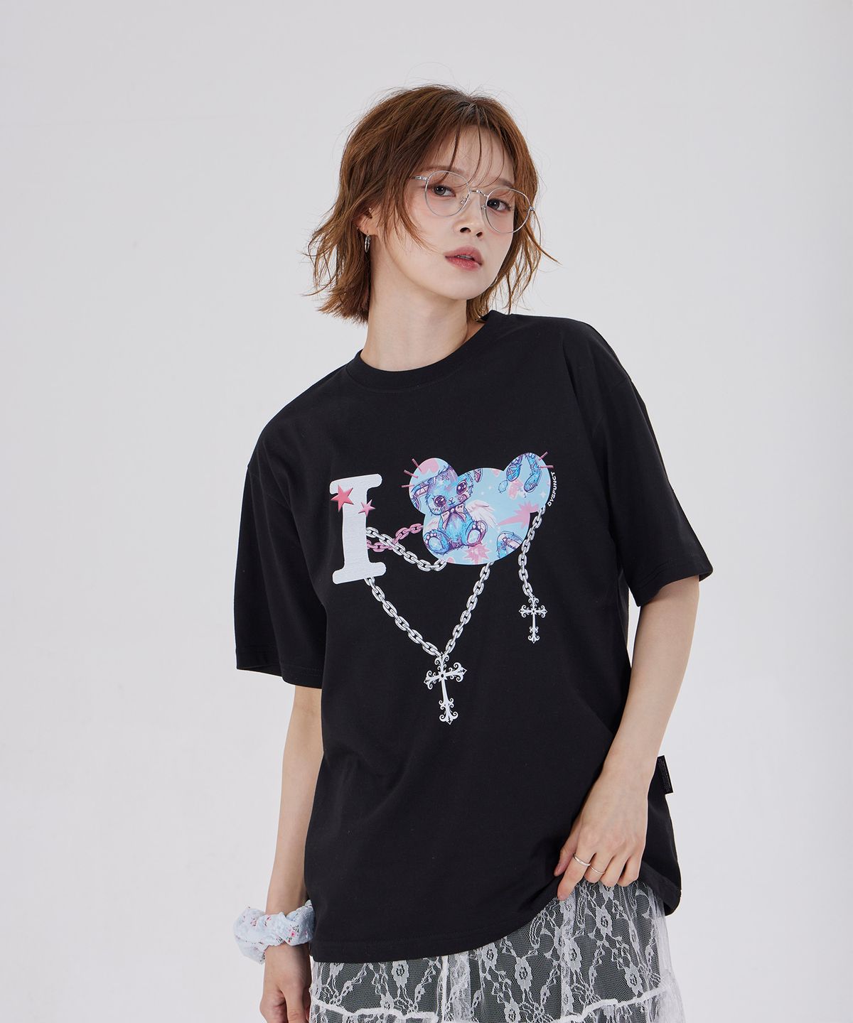 디스펑트(DYSFUNCT) I LOVE ANGEL RABBITS T-SHIRT(BLACK)