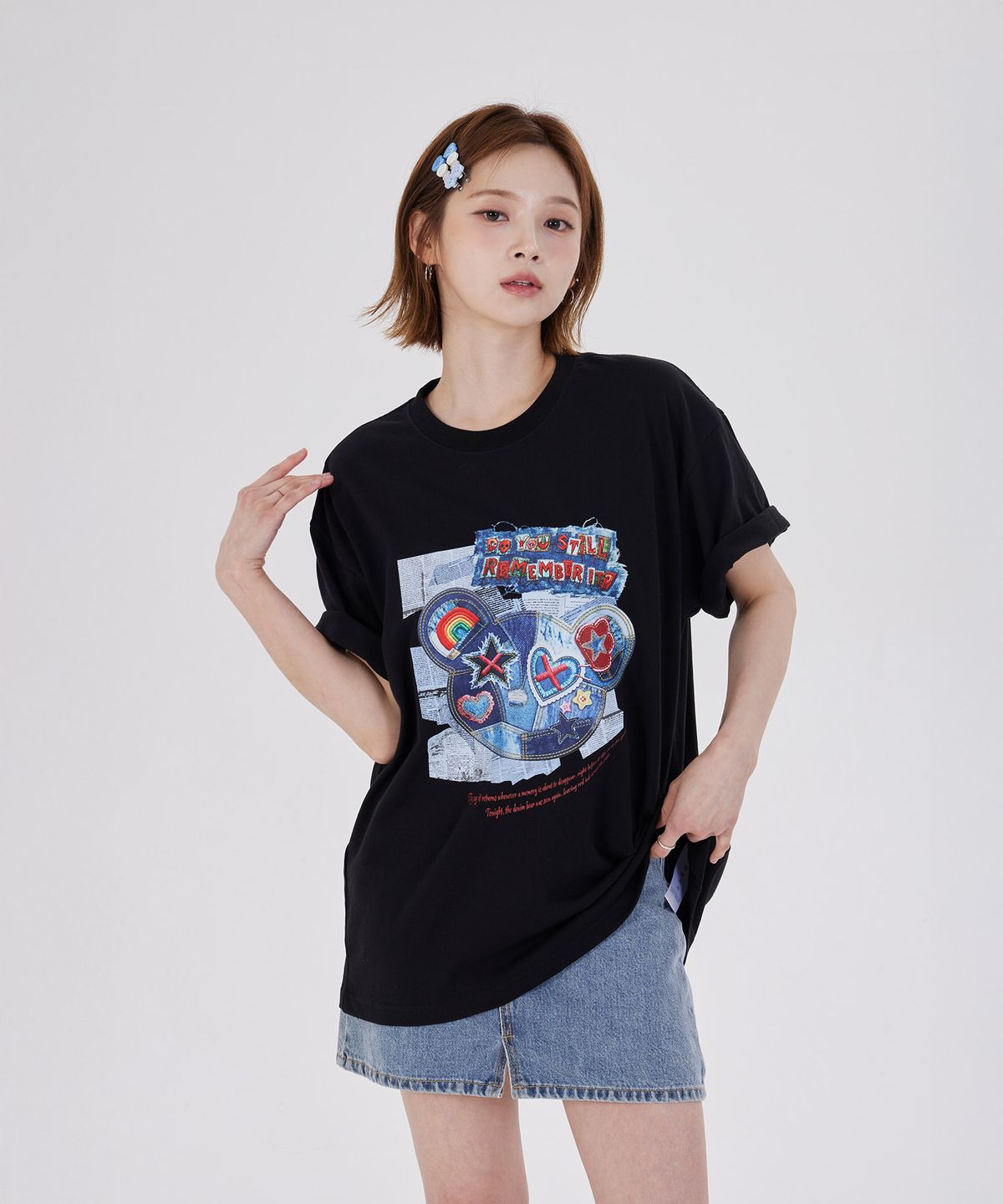 디스펑트(DYSFUNCT) DENIM BEARS REMEMBER T-SHIRT(BLACK)