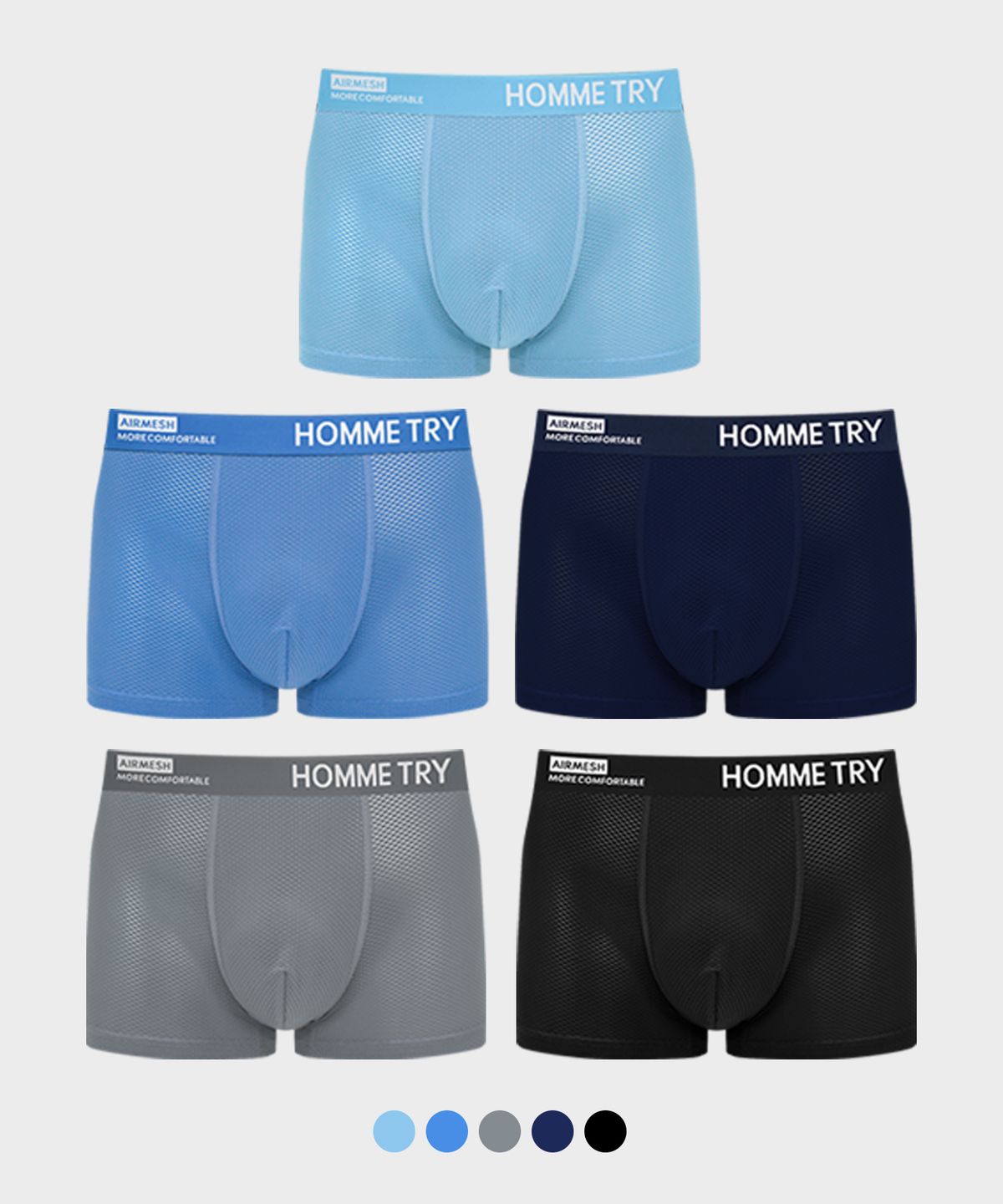 트라이(TRY) [5PACK] TRY 남자 기능성 메쉬 드로즈