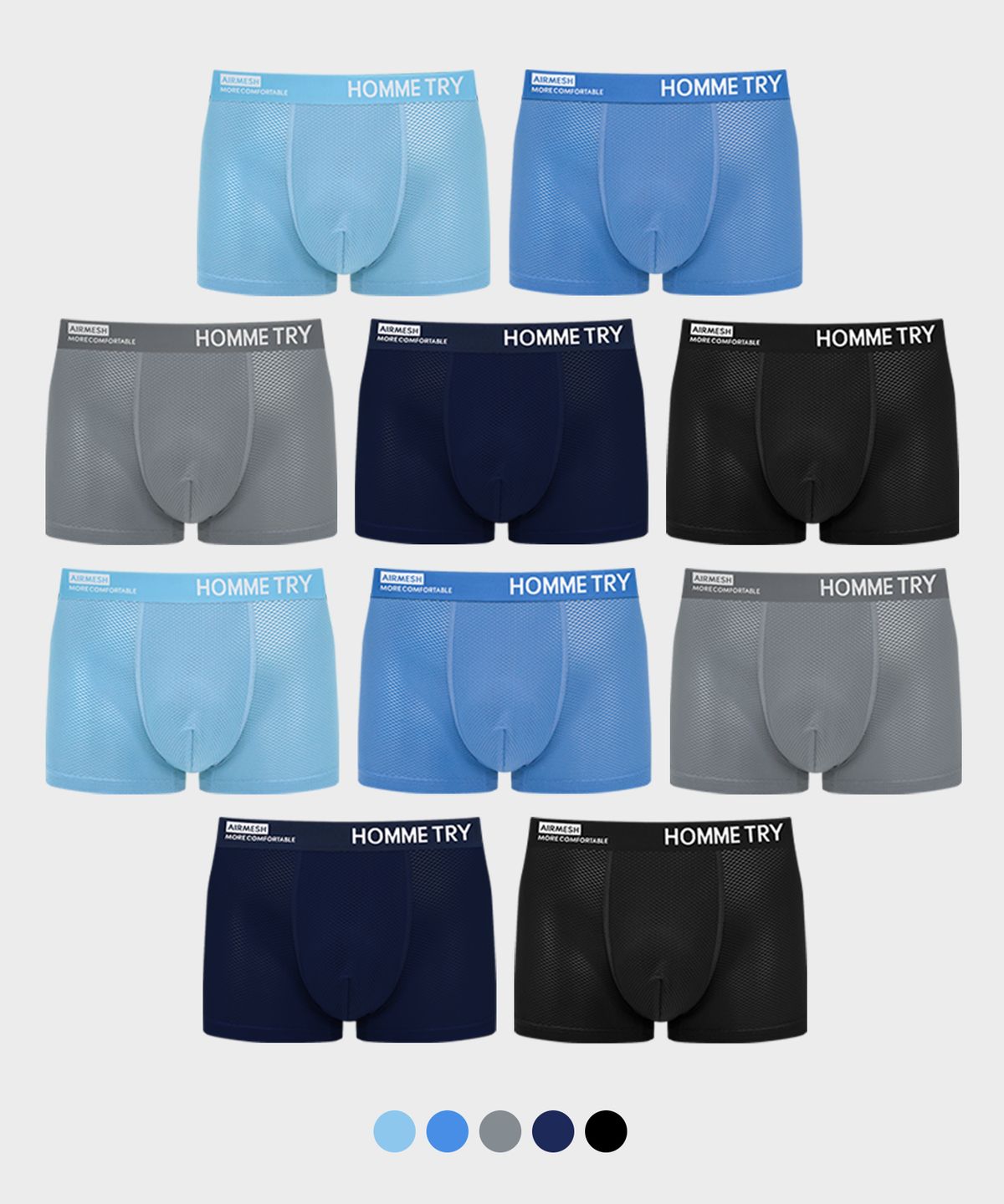 트라이(TRY) [10PACK] TRY 남자 기능성 메쉬 드로즈