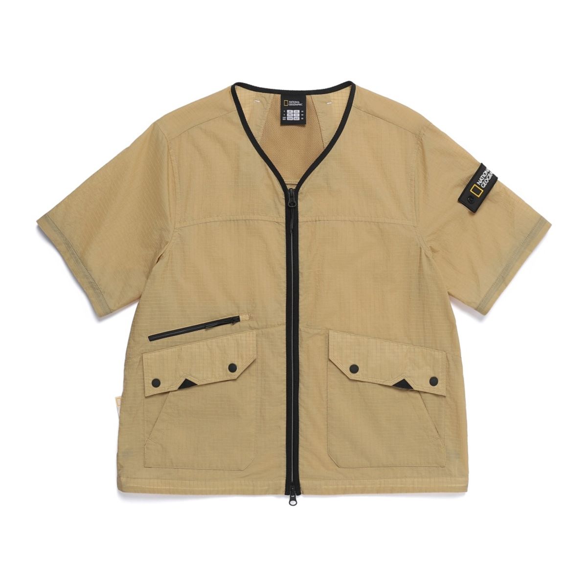 내셔널지오그래픽(NATIONALGEOGRAPHIC) N262WJP110 여성 샌드웨이브 세미크롭 반팔 풀집업 점퍼 SAND BEIGE