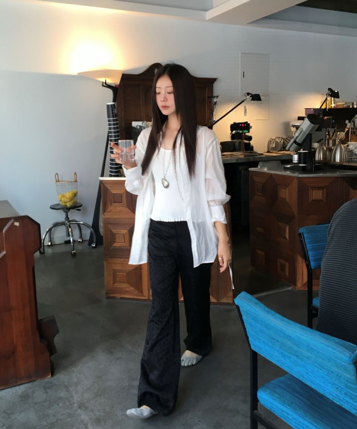 지비에이치 어패럴(GBH APPAREL) SHEER STRAP BLOUSE / WHITE