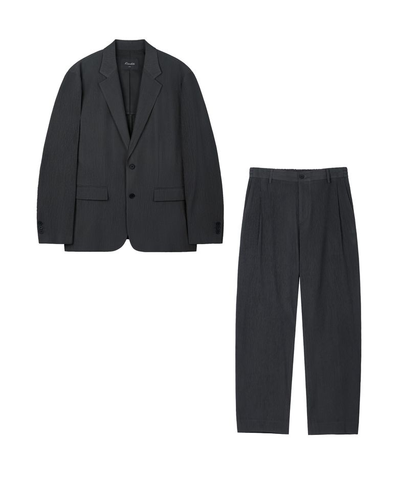[SET] Kinoshita Seersucker Jacket & Tapered Pants (Grey) 0TPA6E206G2