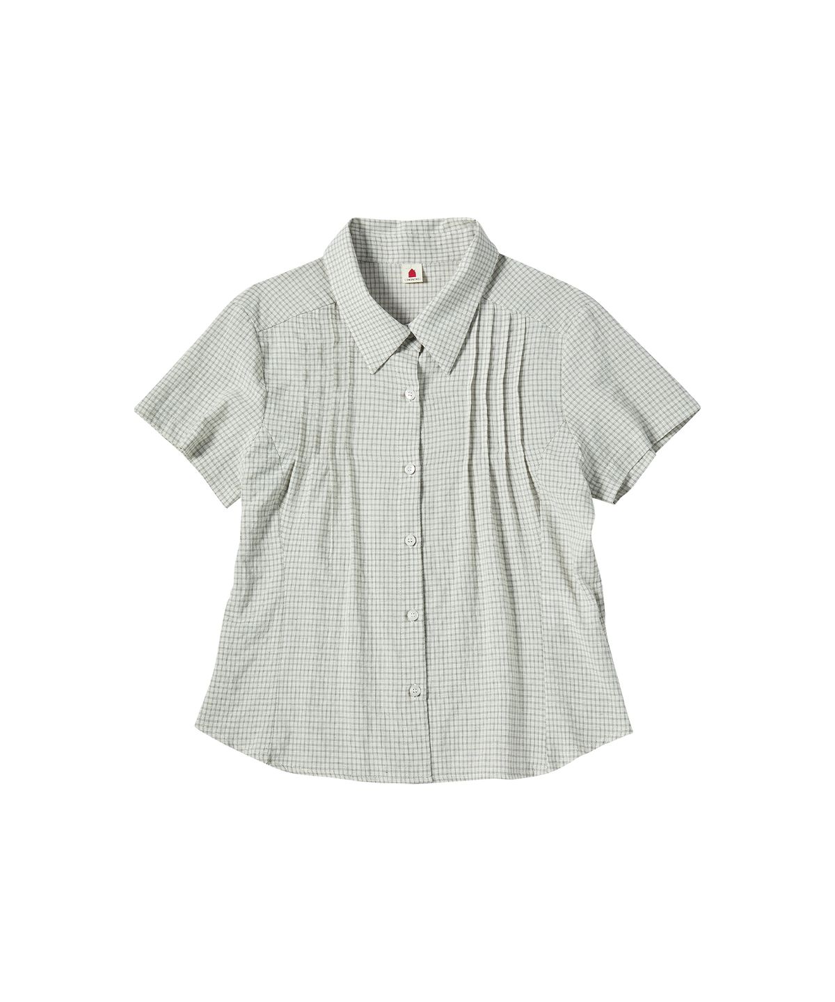 꼬모니노즈(COMONINOZ) W LINEN CHECK HALF SHIRTS [IVORY]