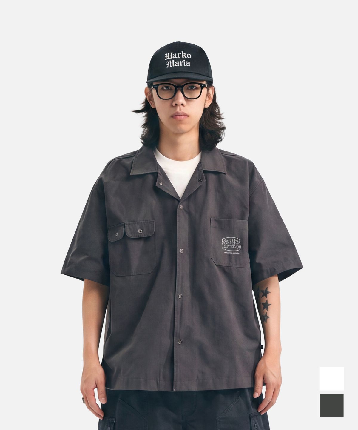 미드업데이트(MIDUPDATE) Double Pocket Tech Shirt Charcoal