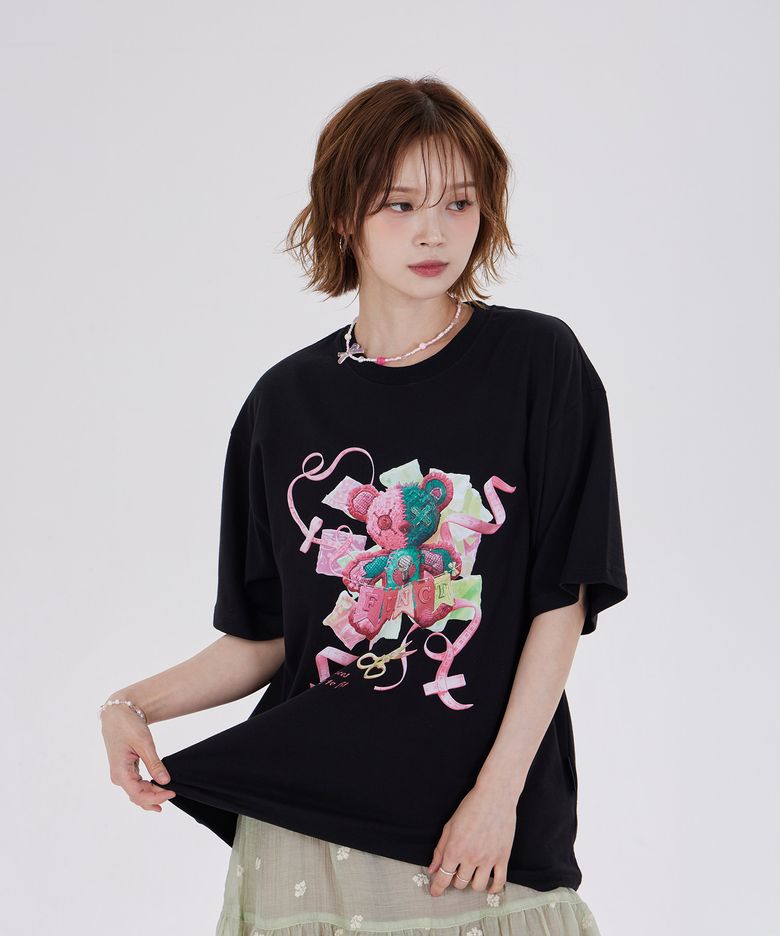 FUNCT STUDDED BEARS T-SHIRT(BLACK)