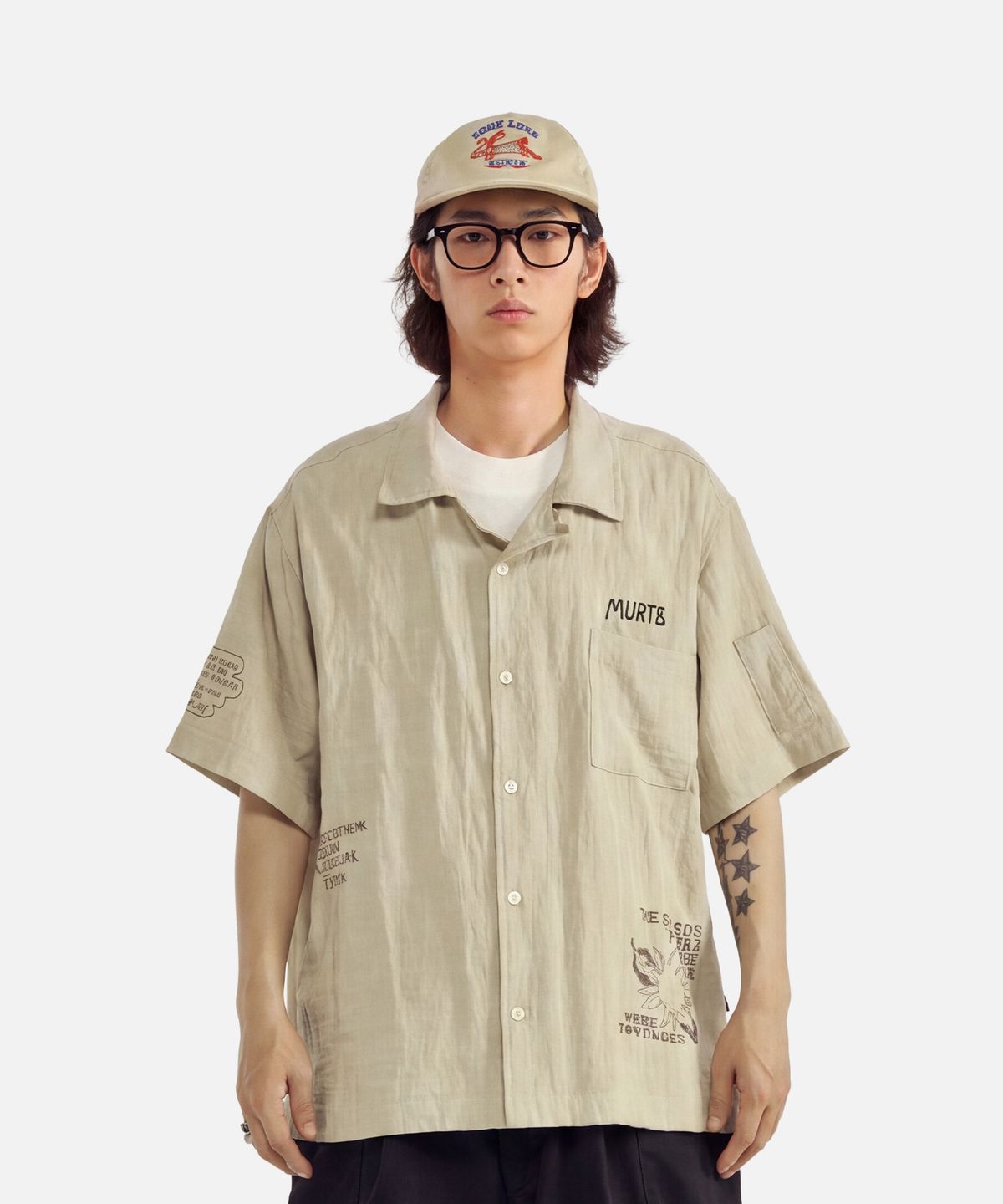 미드업데이트(MIDUPDATE) Scribble Archive SS Shirt Khaki