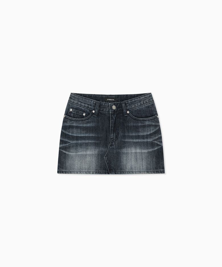 CAT WASHING MINI SKIRT BLUE BLACK