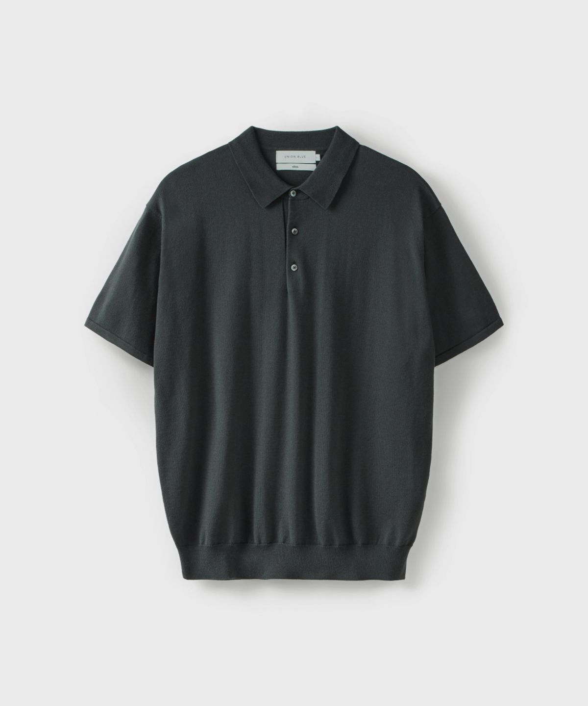 유니온블루(UNION BLUE) [DESK] COMPACT COLLAR HALF KNIT [ANTHRACITE]