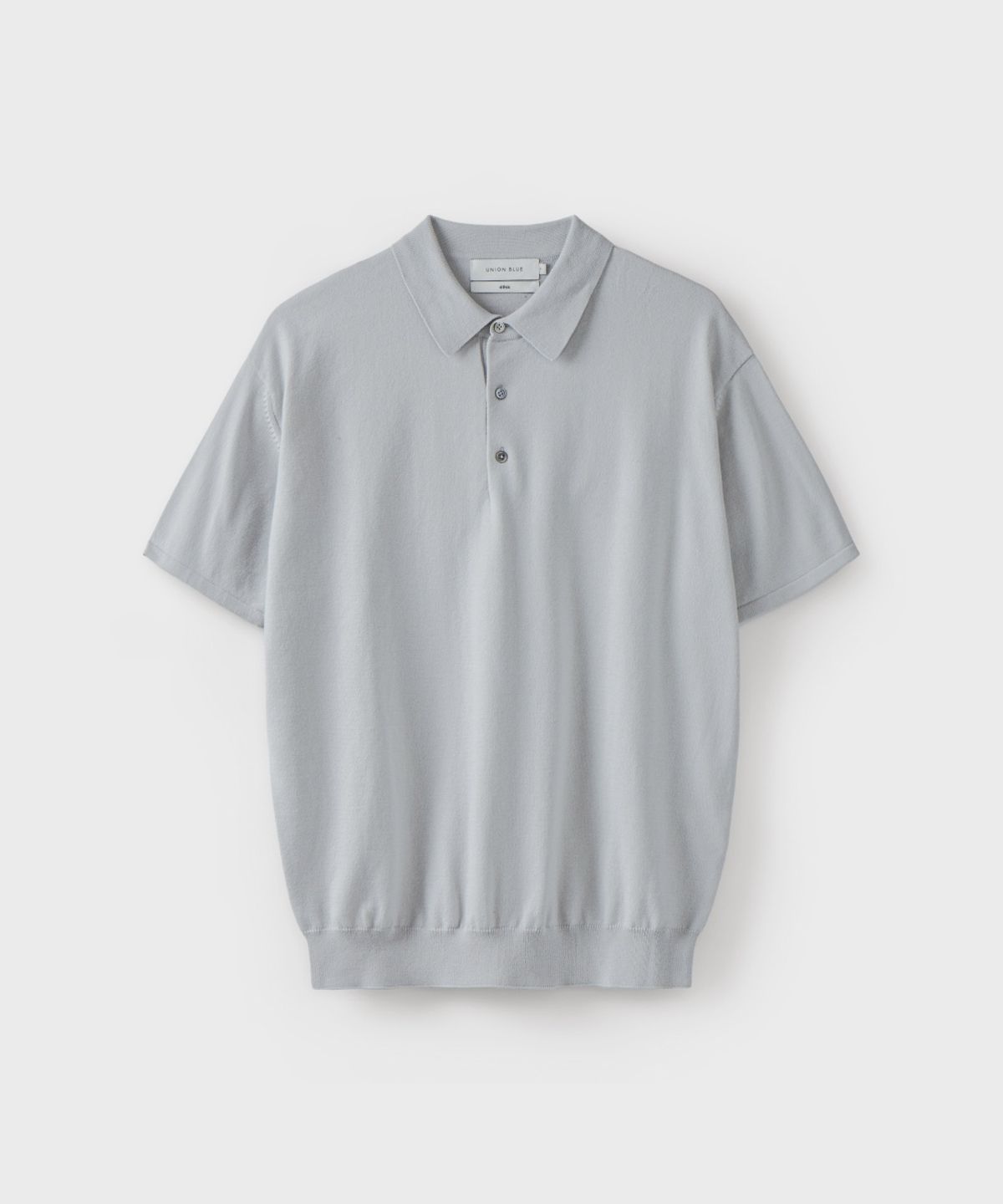 유니온블루(UNION BLUE) [DESK] COMPACT COLLAR HALF KNIT [SILVER GRAY]