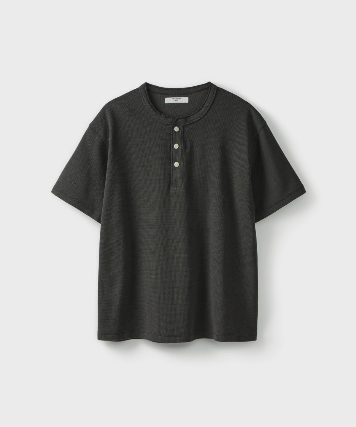 유니온블루(UNION BLUE) WAFFLE HENLEY S/S T-SHIRT [GRAPHITE]